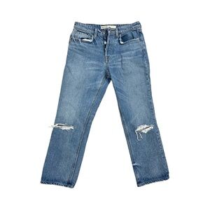GRLFRND Karolina High Rise Straight Crop Distressed Jeans Size 27